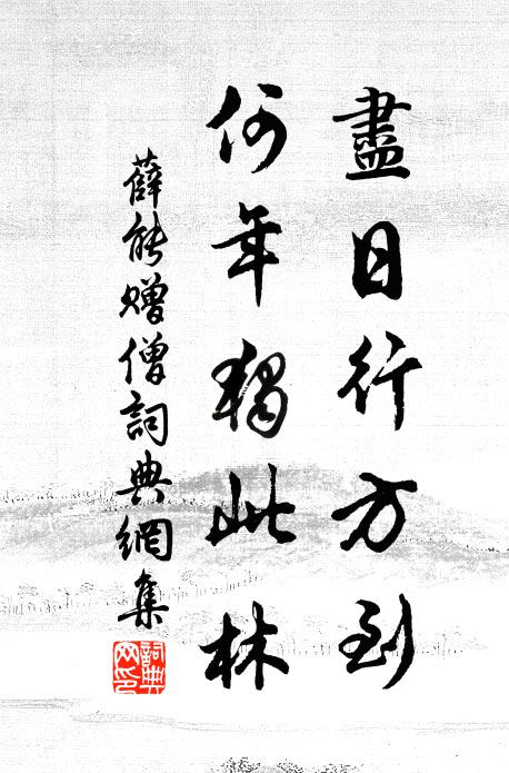薛能尽日行方到，何年独此林书法作品欣赏