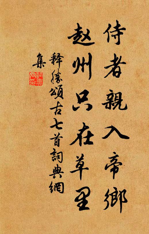 释胜侍者亲入帝乡，赵州只在草里书法作品欣赏