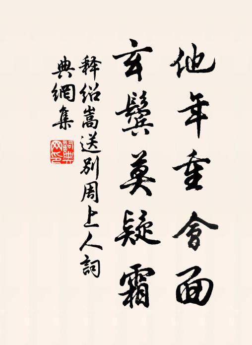 释绍嵩他年重会面，玄鬓莫疑霜书法作品欣赏
