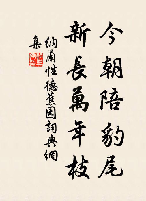 纳兰性德今朝陪豹尾，新长万年枝书法作品欣赏
