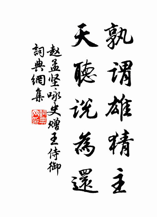 赵孟坚孰谓雄猜主,天听说为还书法作品欣赏