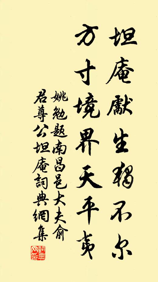 姚勉坦庵先生独不尔，方寸境界天平夷书法作品欣赏