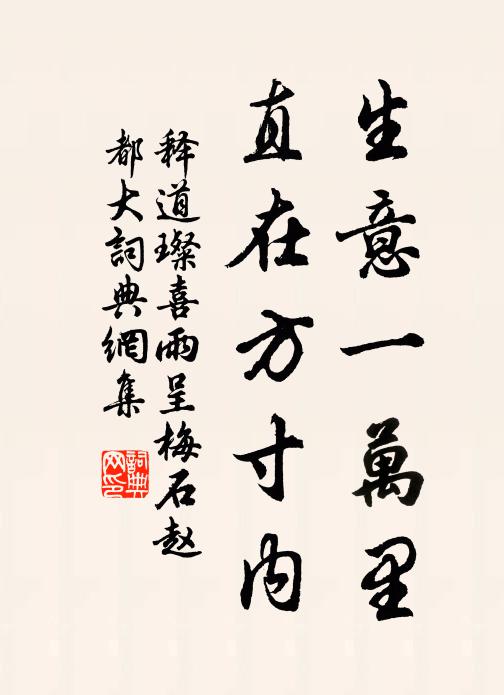 释道璨生意一万里，直在方寸内书法作品欣赏