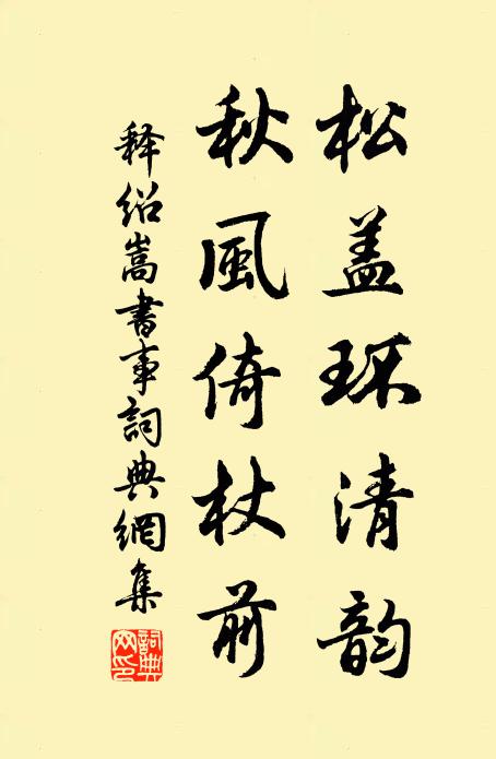 释绍嵩松盖环清韵，秋风倚杖前书法作品欣赏