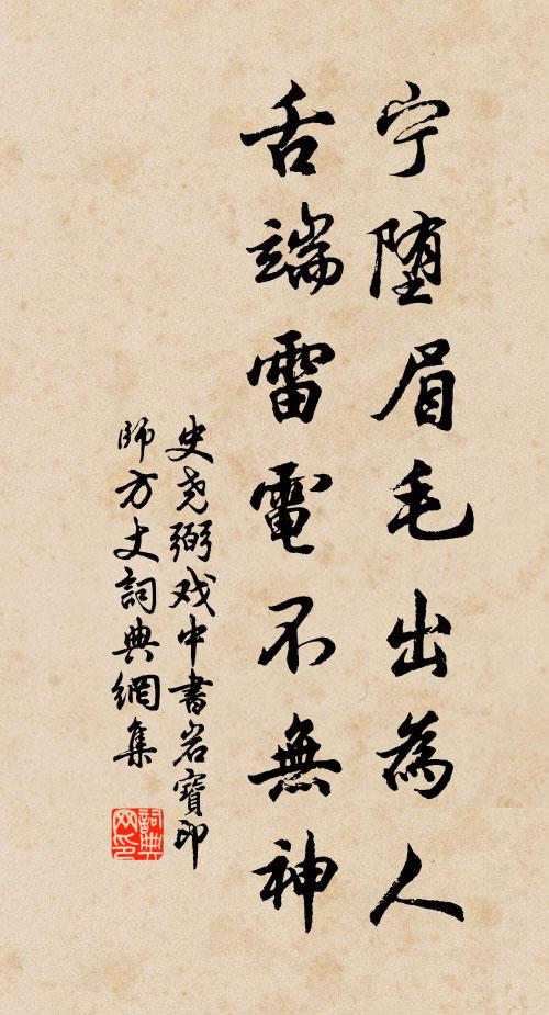史尧弼宁堕眉毛出为人，舌端雷电不无神书法作品欣赏