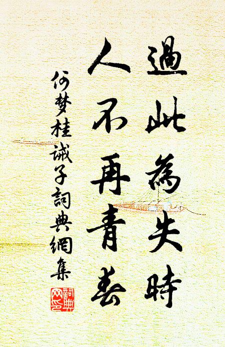 何梦桂过此为失时，人不再青春书法作品欣赏