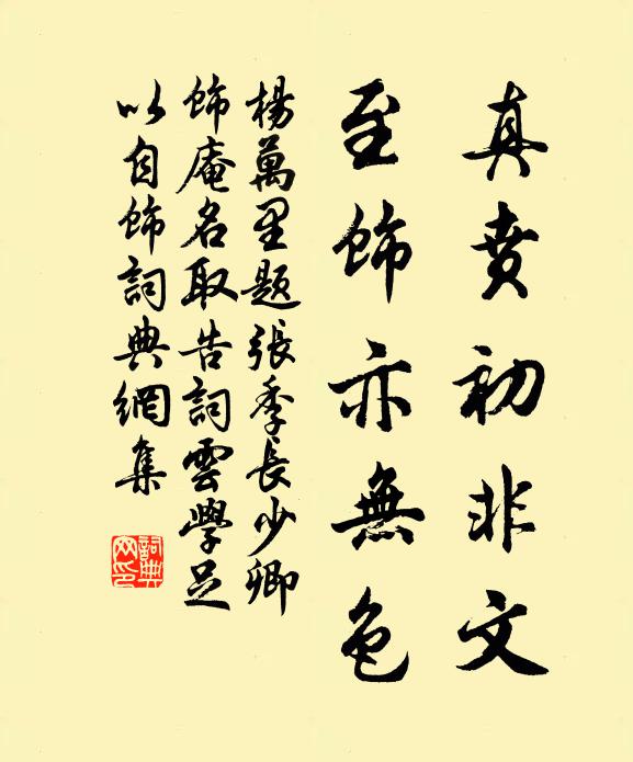 杨万里真贲初非文，至饰亦无色书法作品欣赏