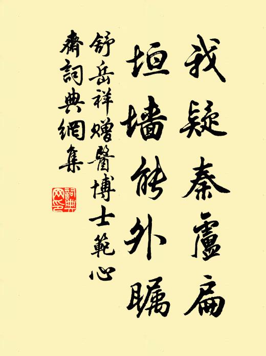 舒岳祥我疑秦卢扁，垣墙能外瞩书法作品欣赏