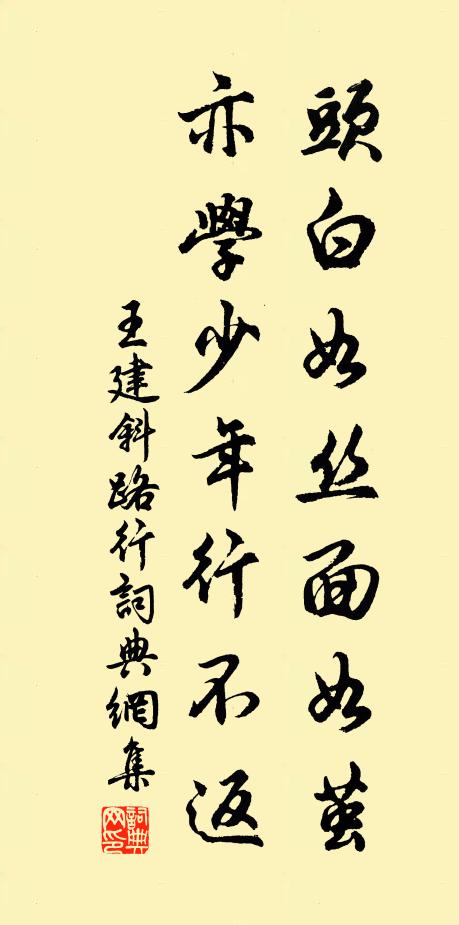 王建头白如丝面如茧，亦学少年行不返书法作品欣赏