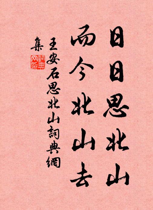 王安石日日思北山，而今北山去书法作品欣赏