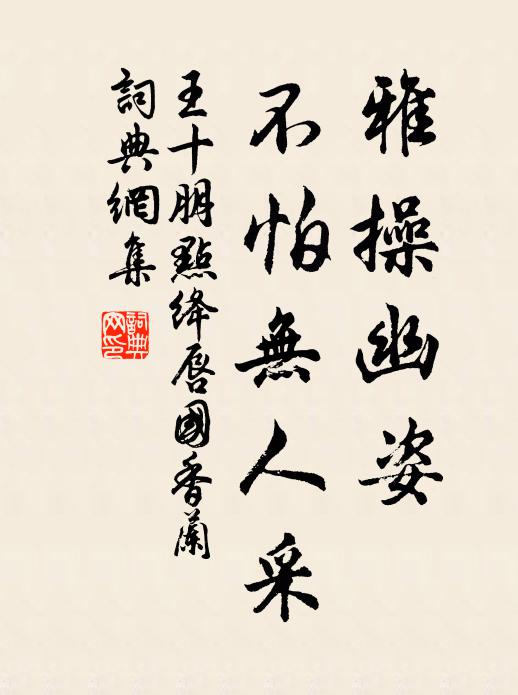 王十朋雅操幽姿，不怕无人采书法作品欣赏