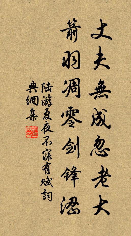陆游丈夫无成忽老大，箭羽凋零剑锋涩书法作品欣赏