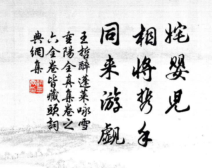 王哲姹婴儿，相将携手，同来游觑书法作品欣赏