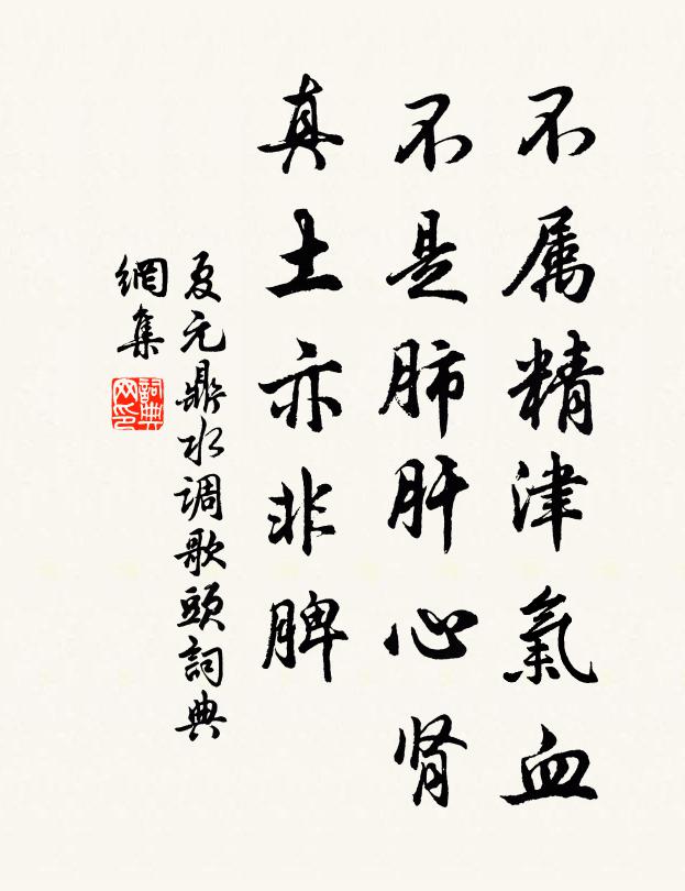 夏元鼎不属精津气血，不是肺肝心肾，真土亦非脾书法作品欣赏