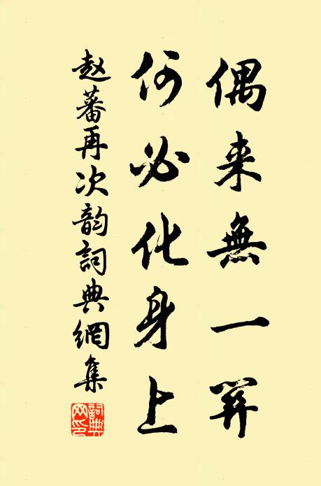 赵蕃偶来无一关，何必化身上书法作品欣赏