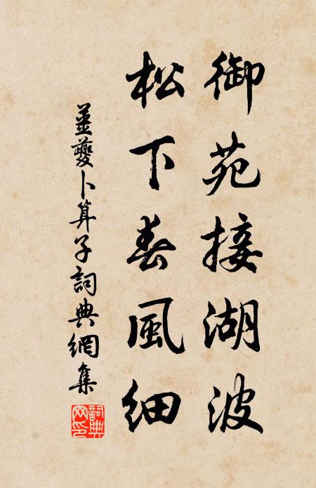 姜夔御苑接湖波，松下春风细书法作品欣赏