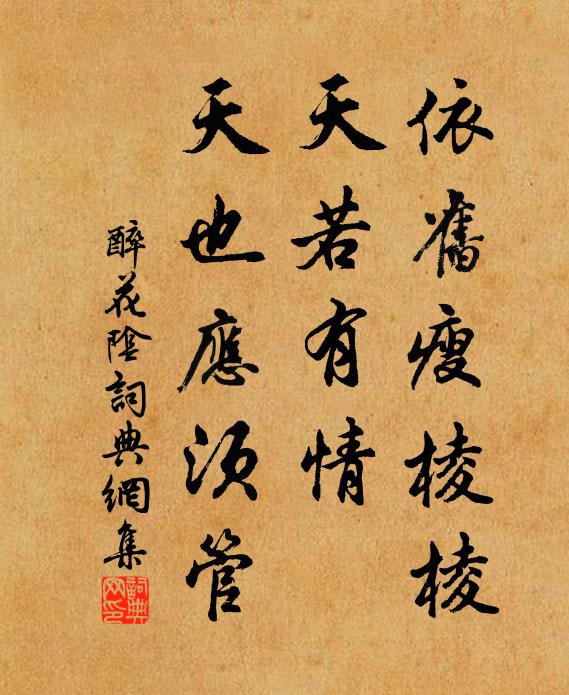 佚名依旧瘦棱棱，天若有情，天也应须管书法作品欣赏