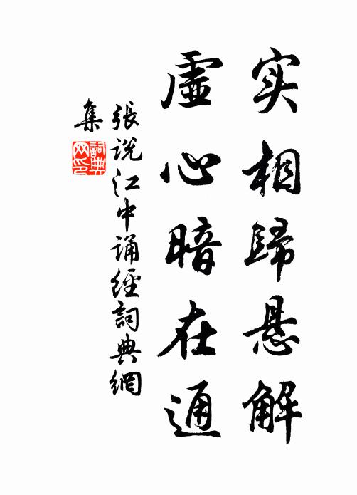 张说实相归悬解，虚心暗在通书法作品欣赏