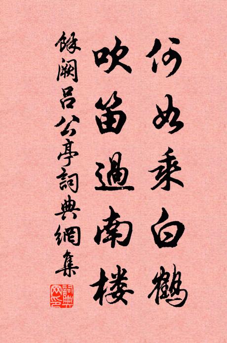 余阙何如乘白鹤，吹笛过南楼书法作品欣赏