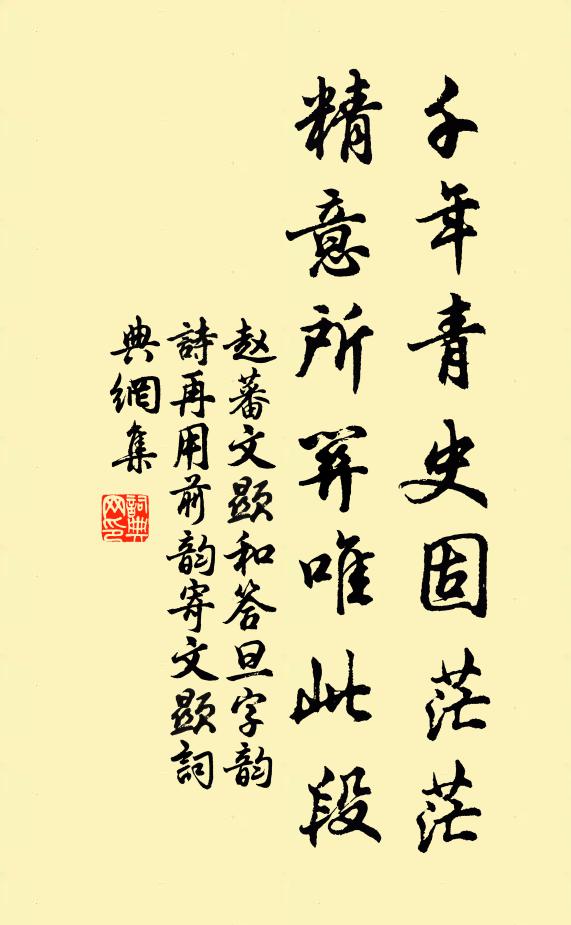 赵蕃千年青史固茫茫，精意所关唯此段书法作品欣赏