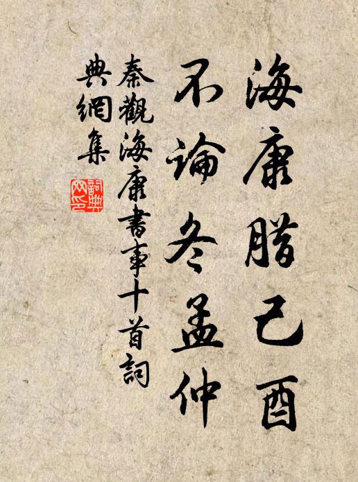 秦观海康腊己酉，不论冬孟仲书法作品欣赏