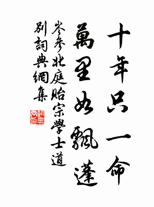 岑参十年只一命，万里如飘蓬书法作品欣赏