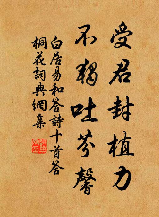 白居易受君封植力,不独吐芬馨书法作品欣赏