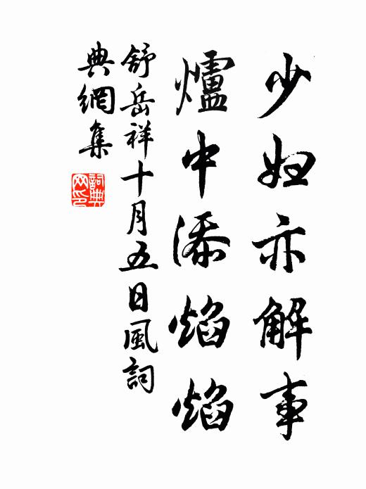 舒岳祥少妇亦解事，炉中添焰焰书法作品欣赏