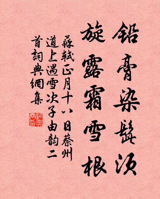 苏轼铅膏染髭须，旋露霜雪根书法作品欣赏