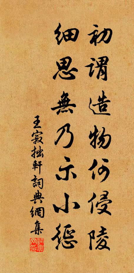 王寂初谓造物何侵陵，细思无乃示小惩书法作品欣赏