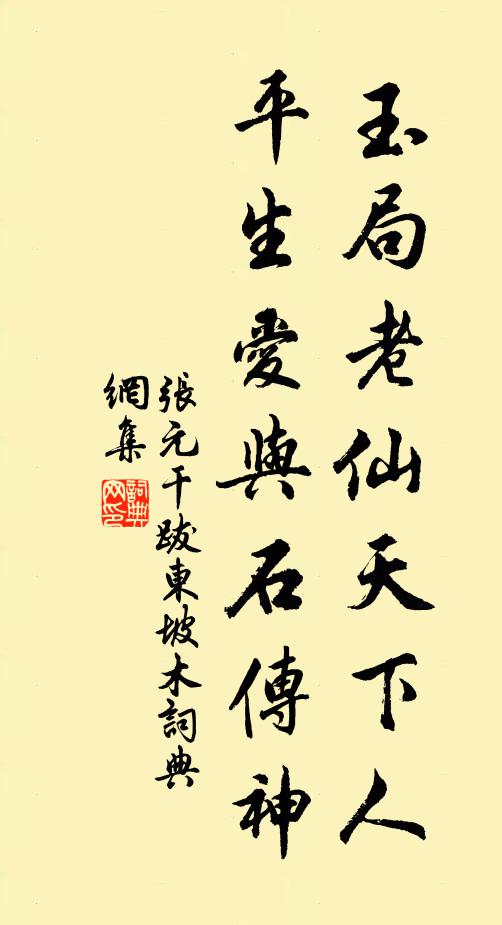 张元干玉局老仙天下人，平生爱与石传神书法作品欣赏