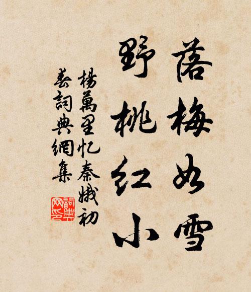 杨万里落梅如雪，野桃红小书法作品欣赏