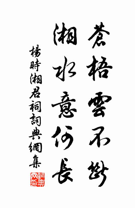 杨时苍梧云不断，湘水意何长书法作品欣赏