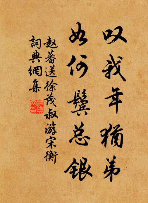 赵蕃叹我年犹弟，如何鬓总银书法作品欣赏