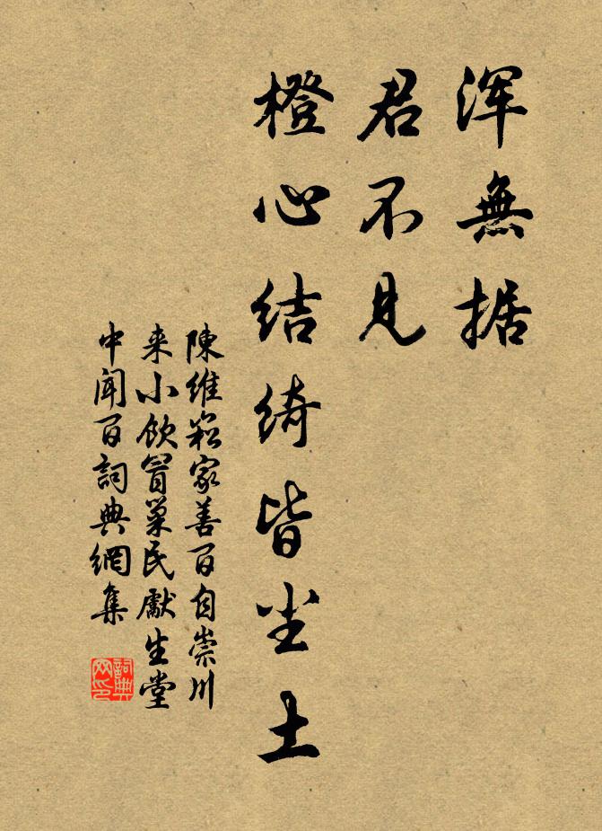 陈维崧浑无据，君不见、橙心结绮皆尘土书法作品欣赏