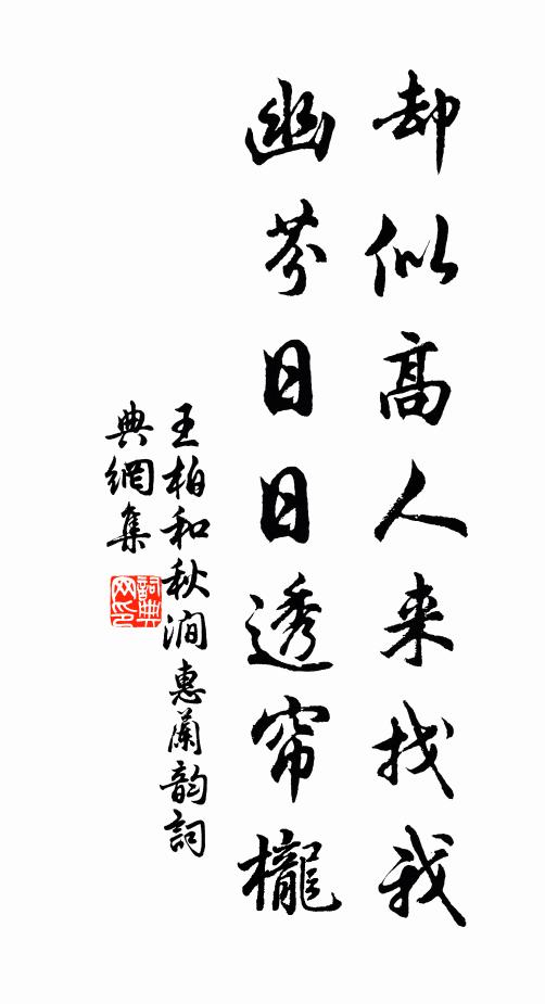 王柏却似高人来找我，幽芬日日透帘栊书法作品欣赏