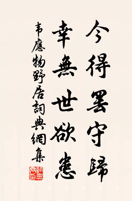 韦应物今得罢守归，幸无世欲患书法作品欣赏