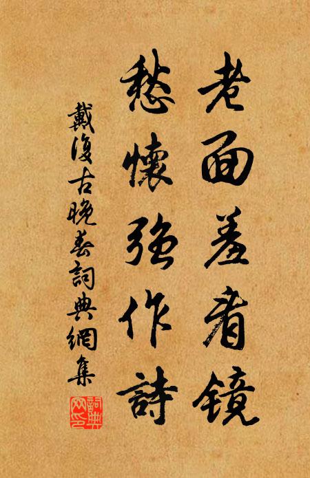 戴复古老面羞看镜，愁怀强作诗书法作品欣赏
