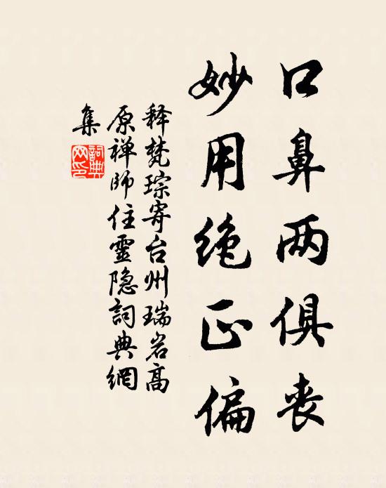 释梵琮口鼻两俱丧，妙用绝正偏书法作品欣赏
