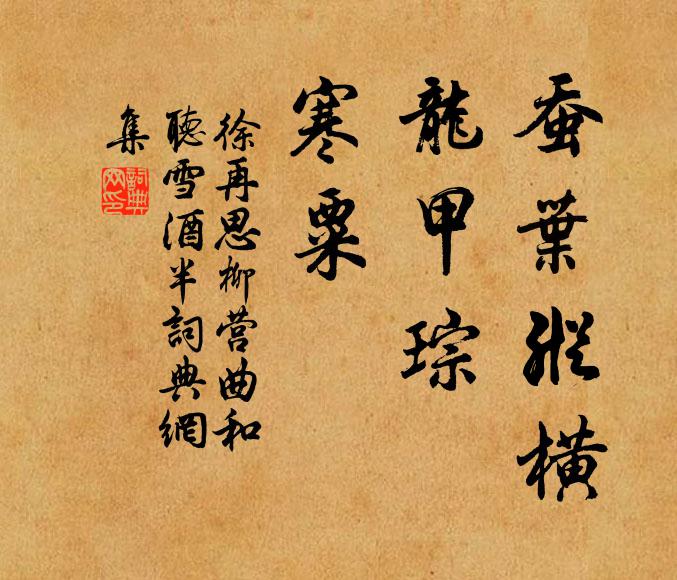 徐再思蚕叶纵横，龙甲琮，寒粟书法作品欣赏
