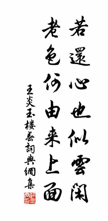 王炎若还心也似云闲，老色何由来上面书法作品欣赏
