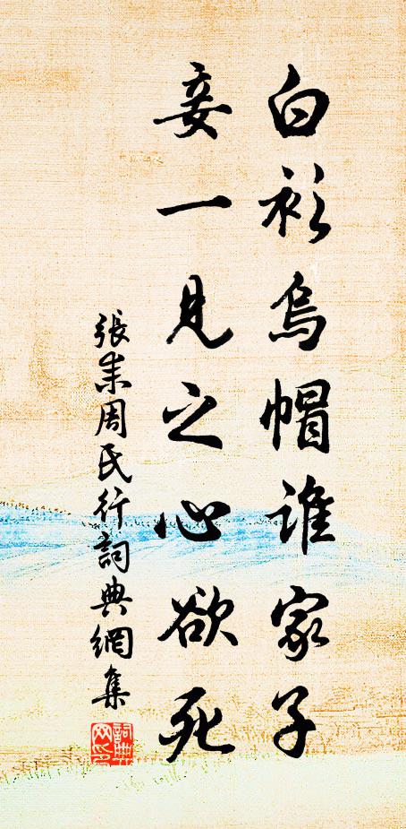 张耒白衫乌帽谁家子，妾一见之心欲死书法作品欣赏