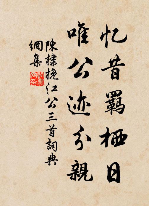 陈棣忆昔羁栖日，唯公迹分亲书法作品欣赏