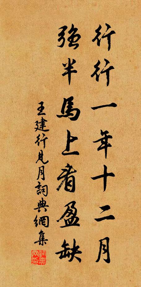 王建行行一年十二月，强半马上看盈缺书法作品欣赏