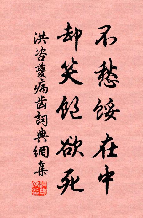 洪咨夔不愁馁在中,却笑饱欲死书法作品欣赏