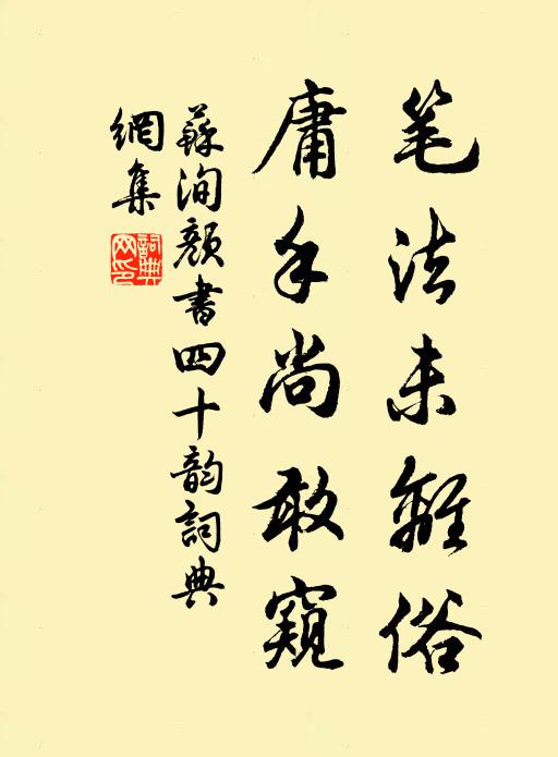 苏洵笔法未离俗,庸手尚敢窥书法作品欣赏