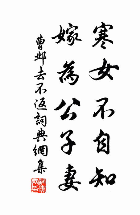 曹邺寒女不自知，嫁为公子妻书法作品欣赏