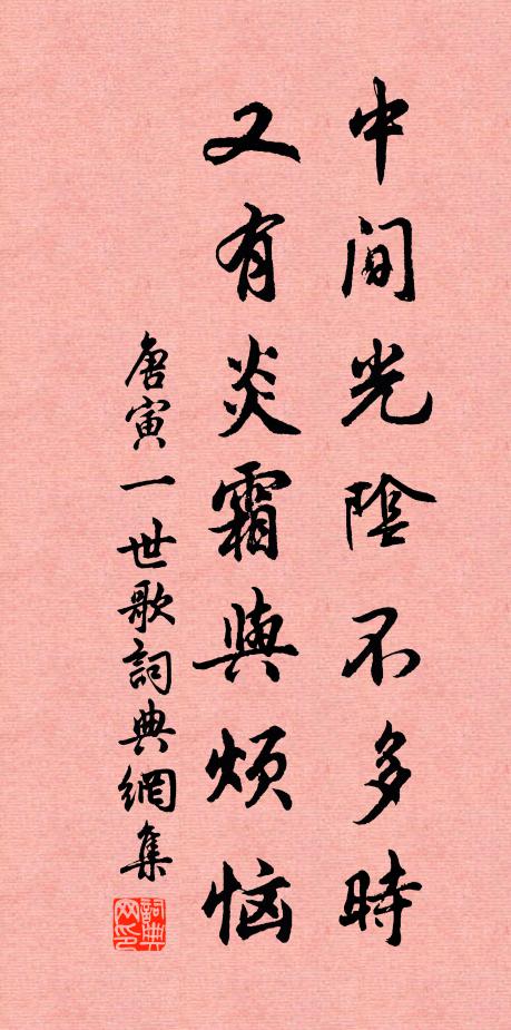 唐寅中间光阴不多时，又有炎霜与烦恼书法作品欣赏