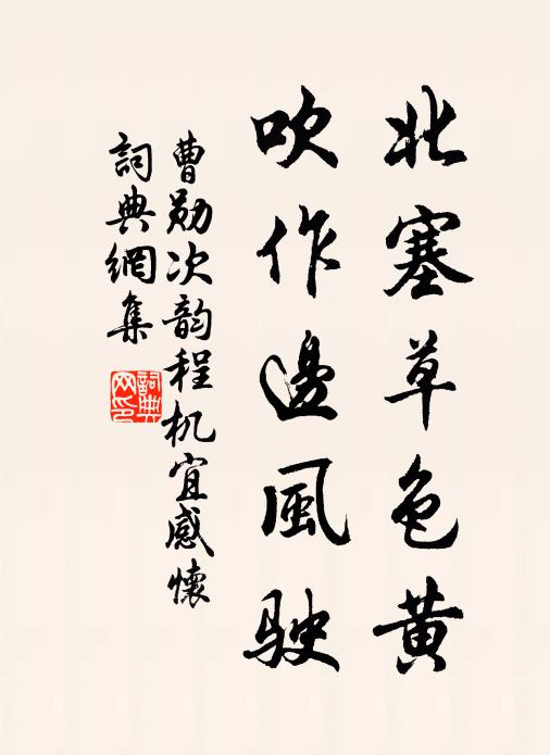 曹勋北塞草色黄，吹作边风驶书法作品欣赏