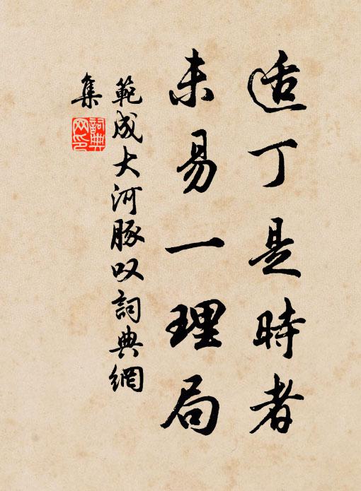 范成大适丁是时者，未易一理局书法作品欣赏
